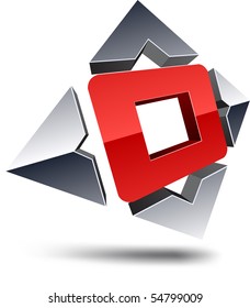 Illustration of "O" 3d design element.