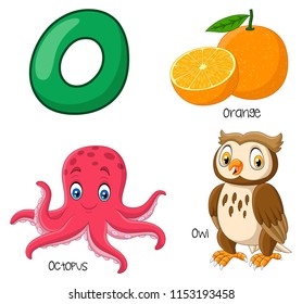 Illustration of O alphabet