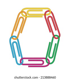 illustration of o letter created with clips