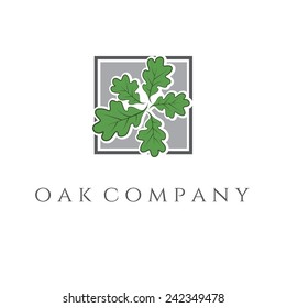 Illustration of oak tree icon. vector 