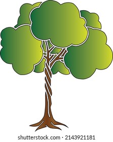 Illustration Oak Tree with Roots logo vectors free eps
