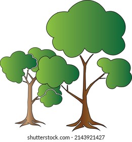 Illustration Oak Tree vectors logo with Roots free eps