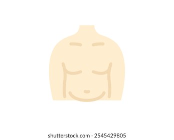 Illustration of obese male body icon.