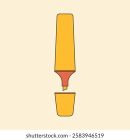 Illustration object highlighter unique design retro
