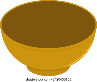 illustration of an object icon, a large orange bowl. creative drawing 