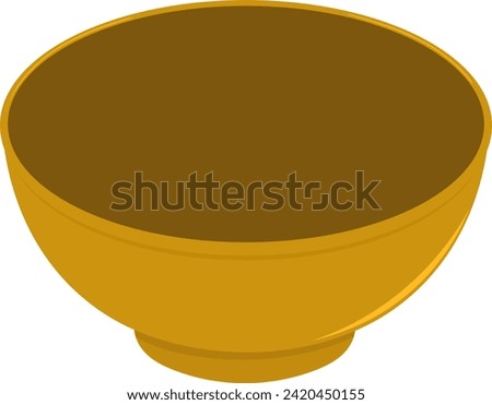 illustration of an object icon, a large orange bowl. creative drawing 