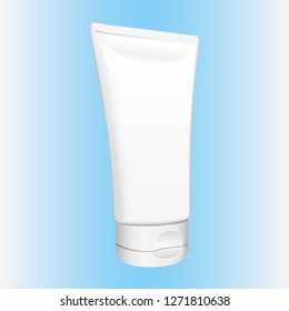 Illustration of an object item bottle of cream, gel, ointment, cosmetics or medicine bottle, perspective. Ideal for product catalogs and cosmetic hygiene information