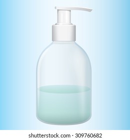 Illustration object liquid soap cosmetic packaging, pump. Ideal for catalogs, newsletters and catalogs packaging 3D