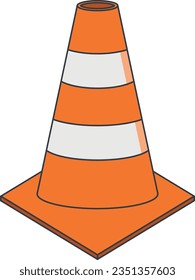 illustration, object, orange, isolated, traffic, safety, road, danger, plastic, white, construction, warning, caution, stop, sign, barrier, cone, symbol, street, striped, security, attention, equipmen