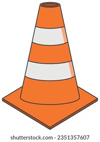 illustration, object, orange, isolated, traffic, safety, road, danger, plastic, white, construction, warning, caution, stop, sign, barrier, cone, symbol, street, striped, security, attention, equipmen