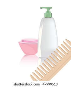Illustration of the objects of hygiene against the white background