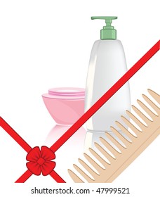 Illustration of the objects of hygiene against the white background