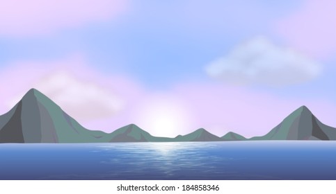 Illustration of an ocean