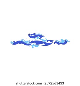 illustration of ocean waves icon without background