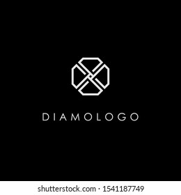 illustration octagon shape for diamond logo design