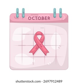 Illustration of October Pink Calendar Vector Illustration