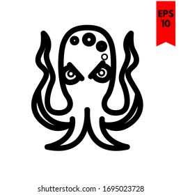 illustration of octopus flat icon