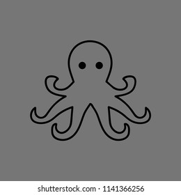Illustration of an octopus icon on a gray background