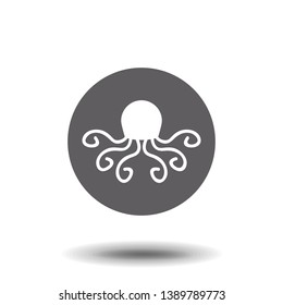 Illustration of octopus icon on white background