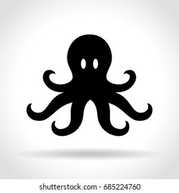 Illustration of octopus icon on white background