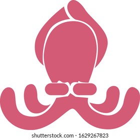 illustration of octopus icon, sticker,tshirt print, vector illustration