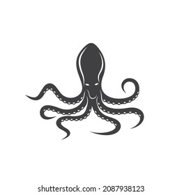 illustration of octopus, mollusk animal, vector art.