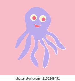 Illustration of an octopus with a neon effect.