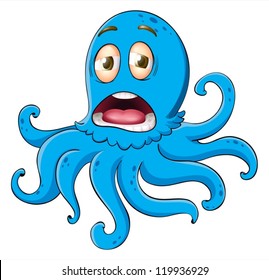 ilustración de un pulpo sobre un fondo blanco