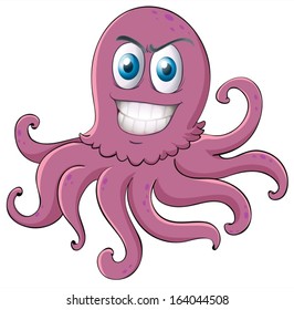 Illustration of an octopus on a white background