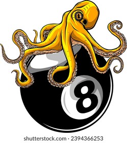 illustration of octopus and tentacles on white background