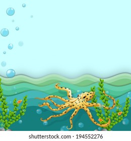 Illustration of an octopus under the sea