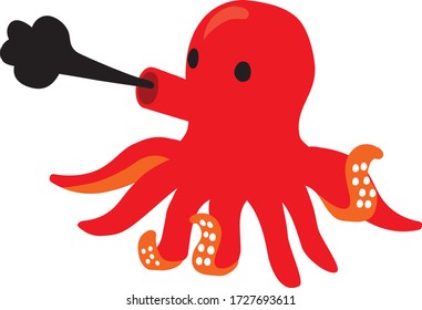 
Illustration of an octopus vomit