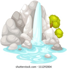 illustration od isolated waterfall on white