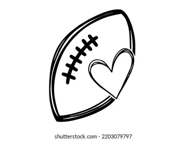 Illustration of, American, Football love 