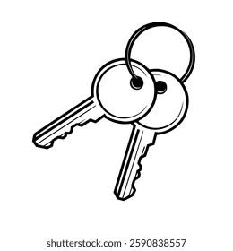 Illustration of, House key on white background