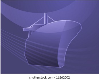 Illustration ofa Ship, cargo boat or ocean liner showing naval transport
