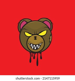 Illustration Off Aggressive Teddy Bear Liquid Stock Vector (Royalty ...