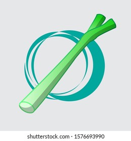 Illustration off good and tasty green onion flat design