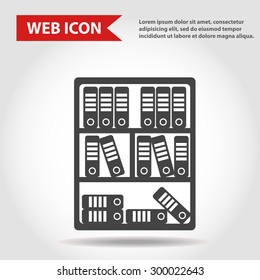 Illustration of office case, box with folders, ven icon, vector.