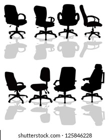 illustration with office chairs isolated on white background