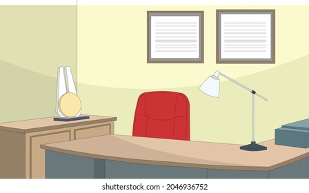 Illustration of office desk vector art