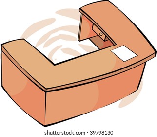 Illustration of a office room with table	