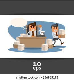 Illustration of office theme. Vector illustration