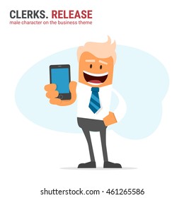 Illustration of office theme. vector illustration. Clerks. Release