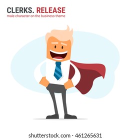 Illustration of office theme. vector illustration. Clerks. Release