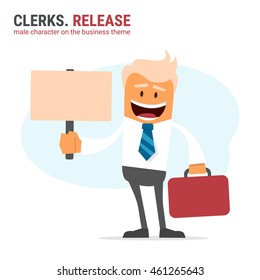 Illustration of office theme. vector illustration. Clerks. Release
