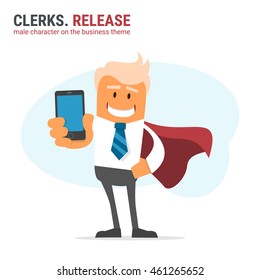 Illustration of office theme. vector illustration. Clerks. Release