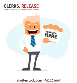 Illustration of office theme. vector illustration. Clerks. Release