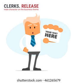 Illustration of office theme. vector illustration. Clerks. Release