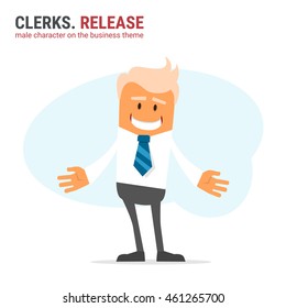 Illustration of office theme. vector illustration. Clerks. Release